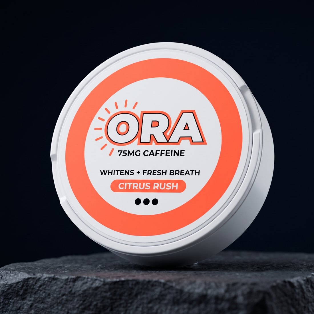 Ora Citrus Rush can, a coffee alternative pouch